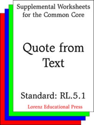 cover image of CCSS RL.5.1 Quote from Text